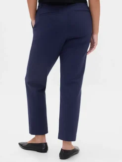 High Rise Double Knit Slim Crop Pants