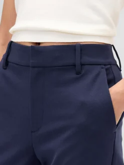 High Rise Double Knit Slim Crop Pants