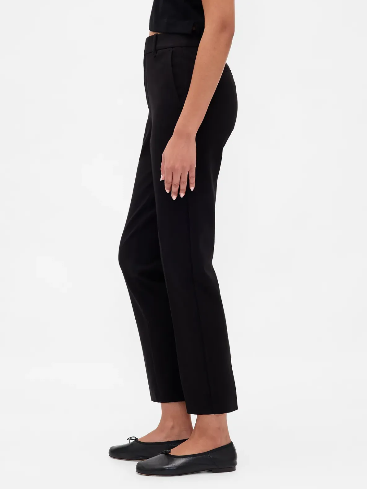 High Rise Double Knit Slim Crop Pants