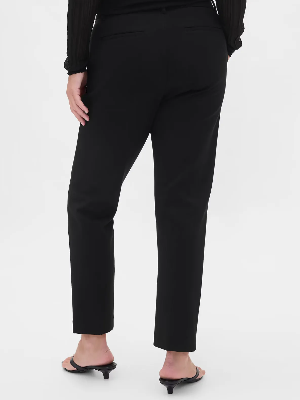 High Rise Double Knit Slim Crop Pants