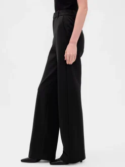 High Rise Double Knit Wide-Leg Pants