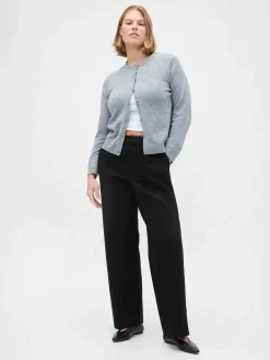 High Rise Double Knit Wide-Leg Pants