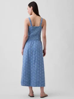 High Rise Eyelet Maxi Skirt