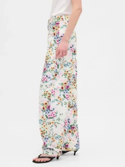 High Rise Floral Barrel Jeans