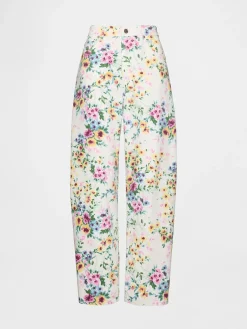 High Rise Floral Barrel Jeans