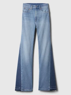 High Rise Patched '70s Flare Jeans