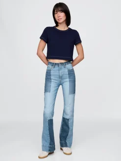 High Rise Patchwork '70s Flare Jeans