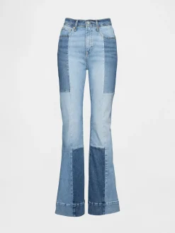 High Rise Patchwork '70s Flare Jeans