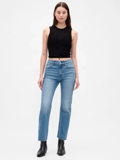 High Rise ’90s Slim Straight Crop Jeans