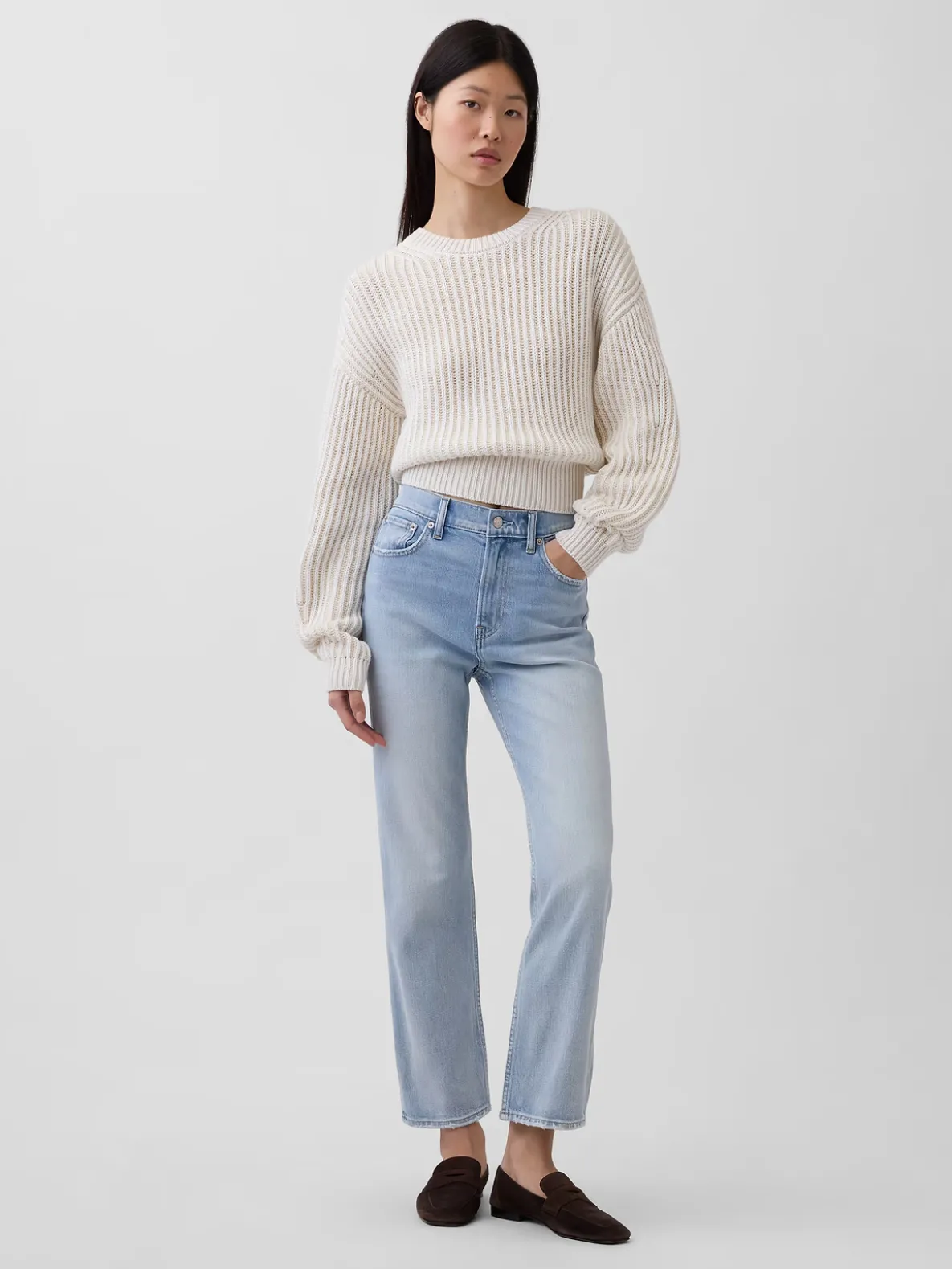 High Rise ’90s Slim Straight Crop Jeans