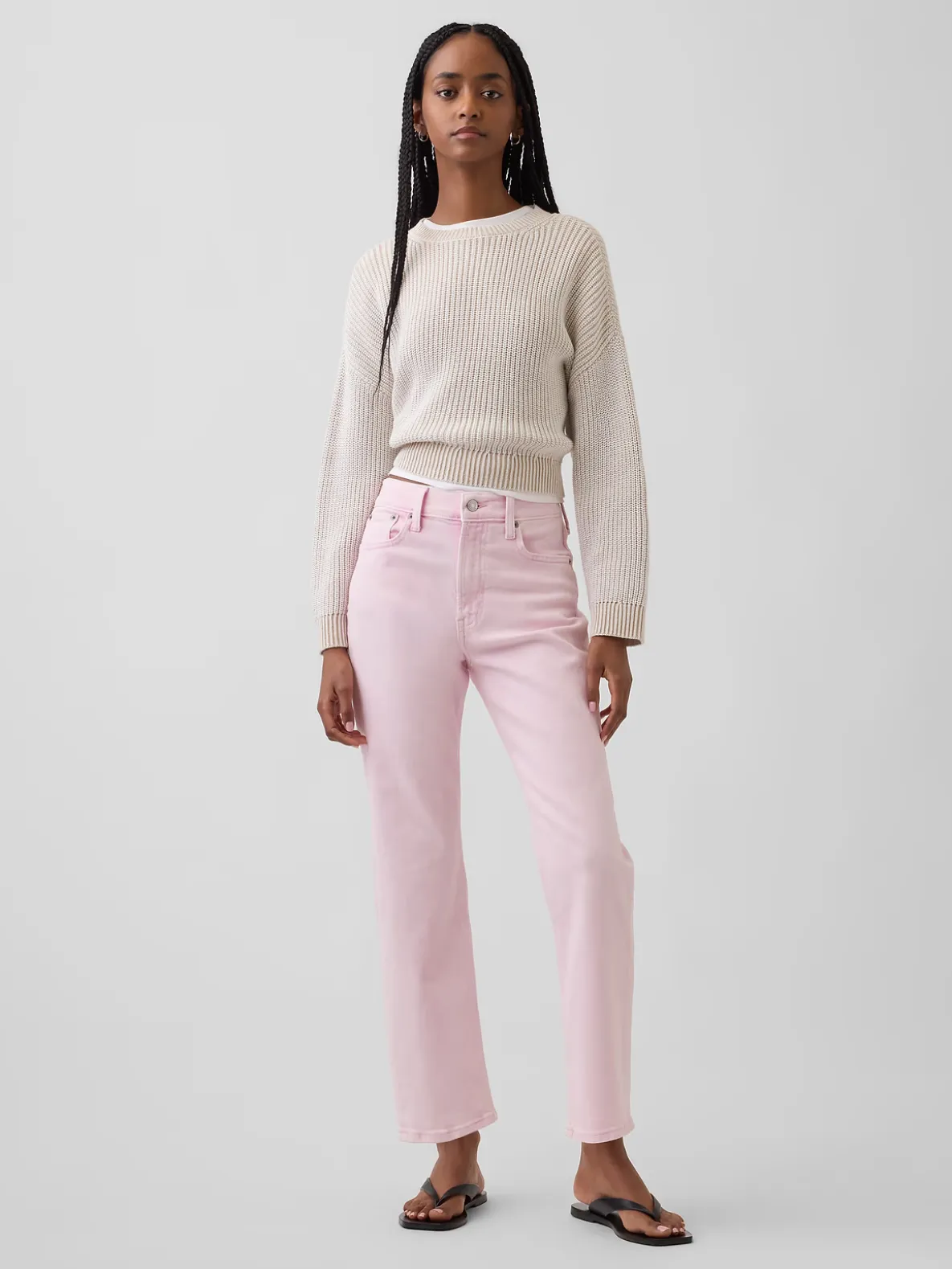 High Rise '90s Slim Straight Crop Jeans