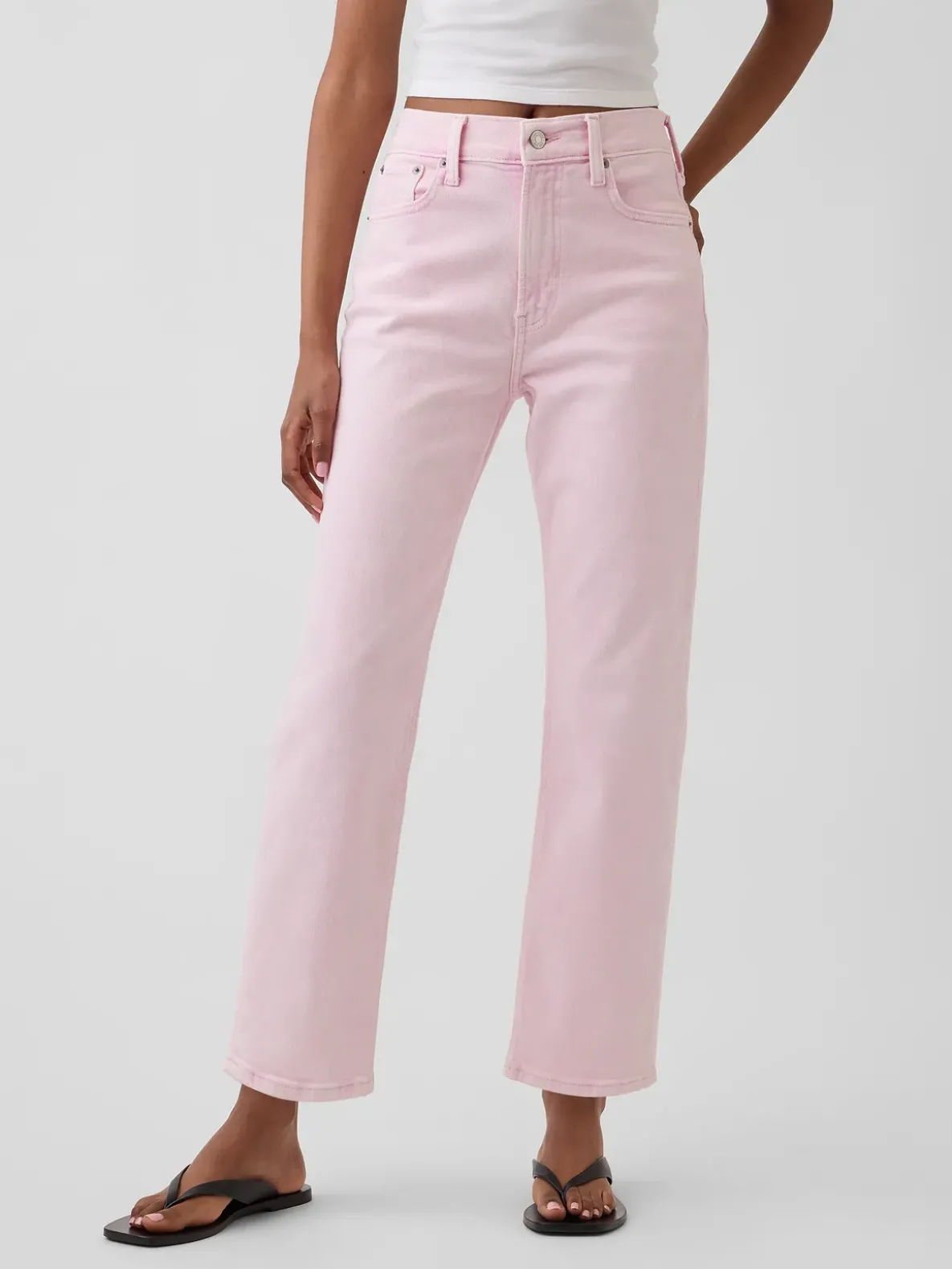 High Rise '90s Slim Straight Crop Jeans