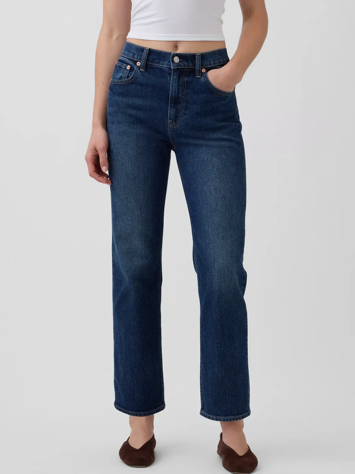 High Rise ’90s Slim Straight Crop Jeans