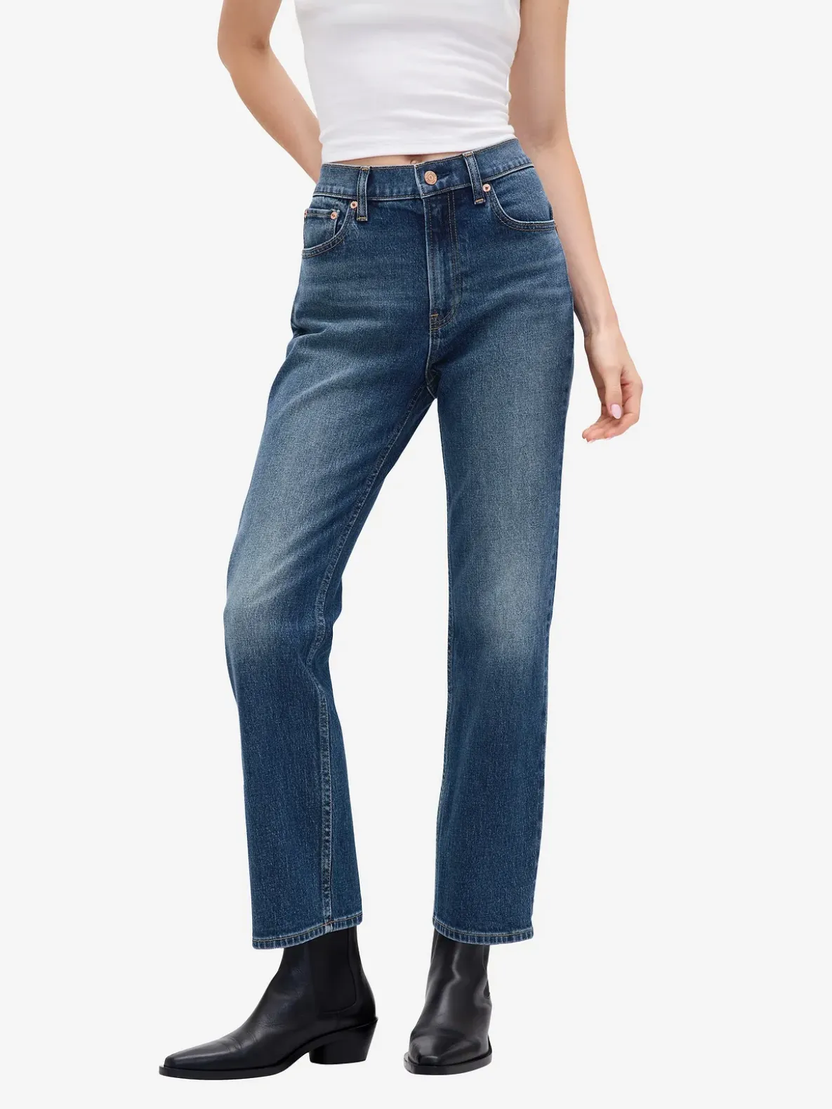 High Rise '90s Slim Straight Crop Jeans
