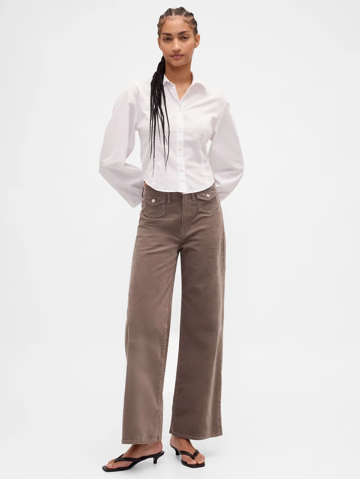 High Rise Stride Corduroy Wide-Leg Pants