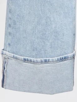 High Rise Stride Cuffed Wide-Leg Jeans
