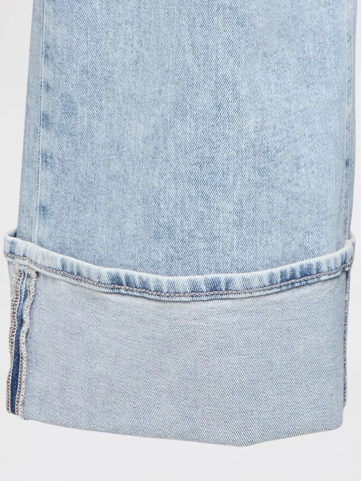 High Rise Stride Cuffed Wide-Leg Jeans