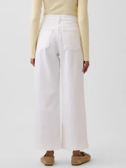 High Rise Stride Wide-Leg Ankle Jeans