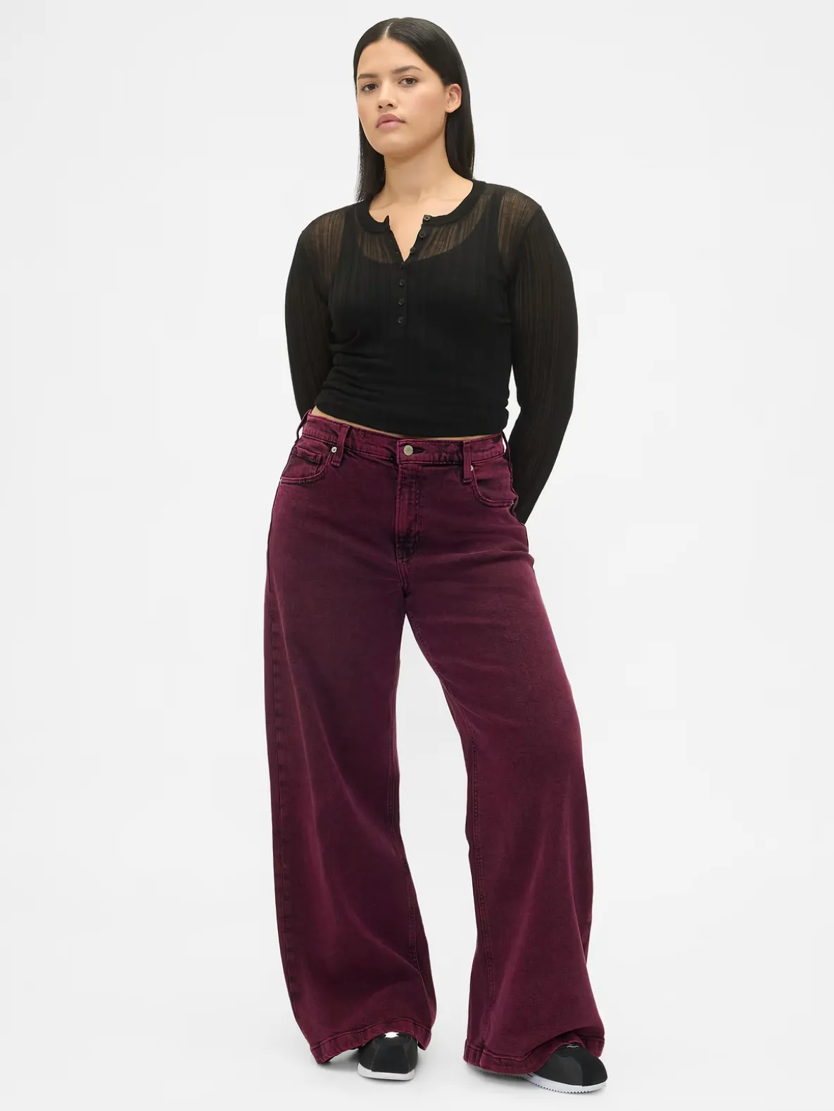 High Rise Stride Wide-Leg Jeans