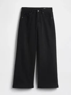 High Rise Stride Wide-Leg Ankle Jeans