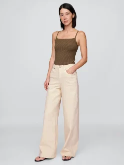High Rise Stride Wide-Leg Jeans