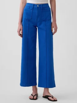 High Rise Stride Wide-Leg Ankle Jeans