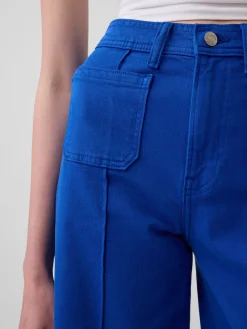 High Rise Stride Wide-Leg Ankle Jeans