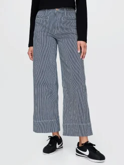 High Rise Stride Wide-Leg Ankle Jeans