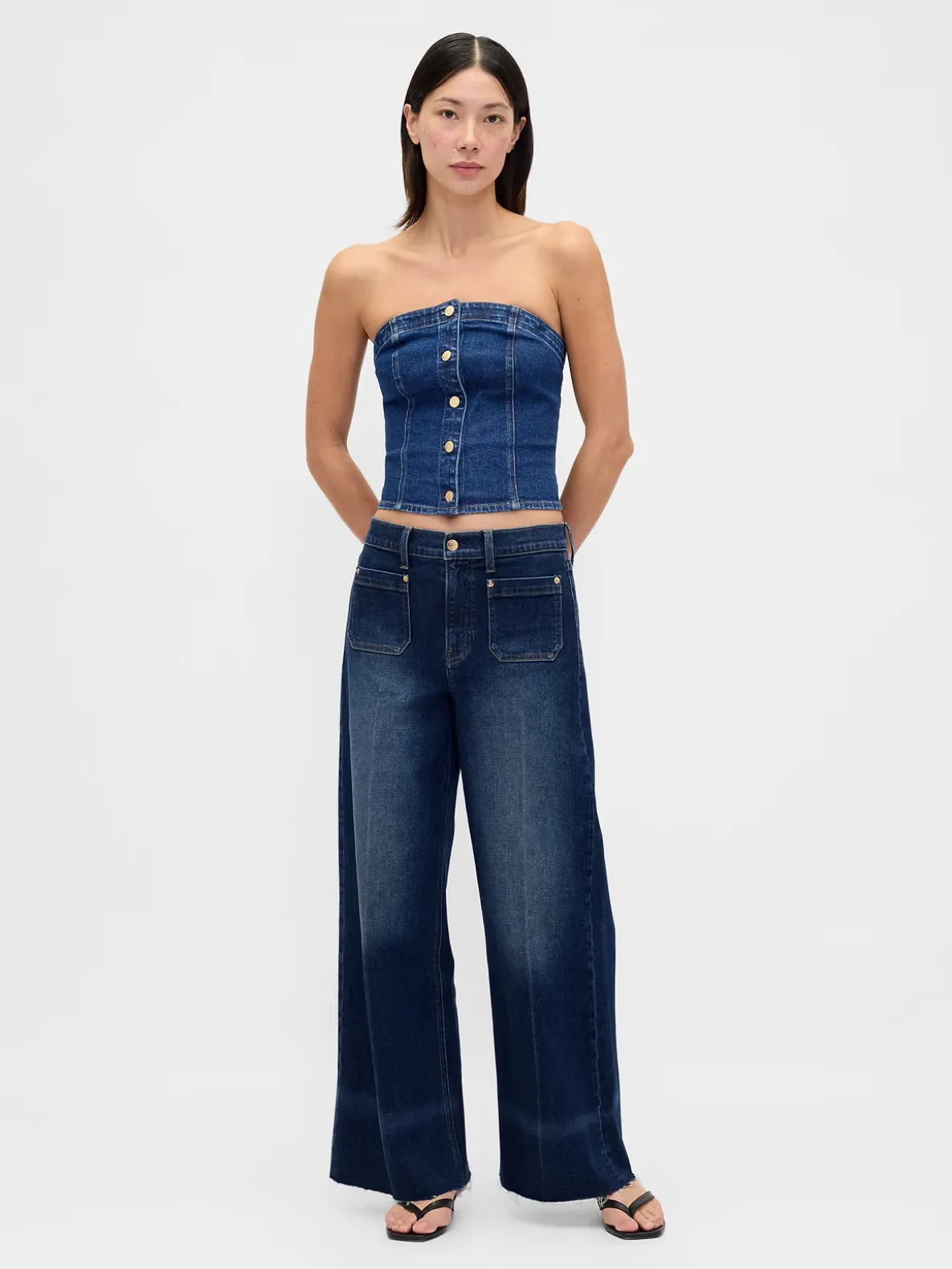 High Rise Stride Wide-Leg Jeans