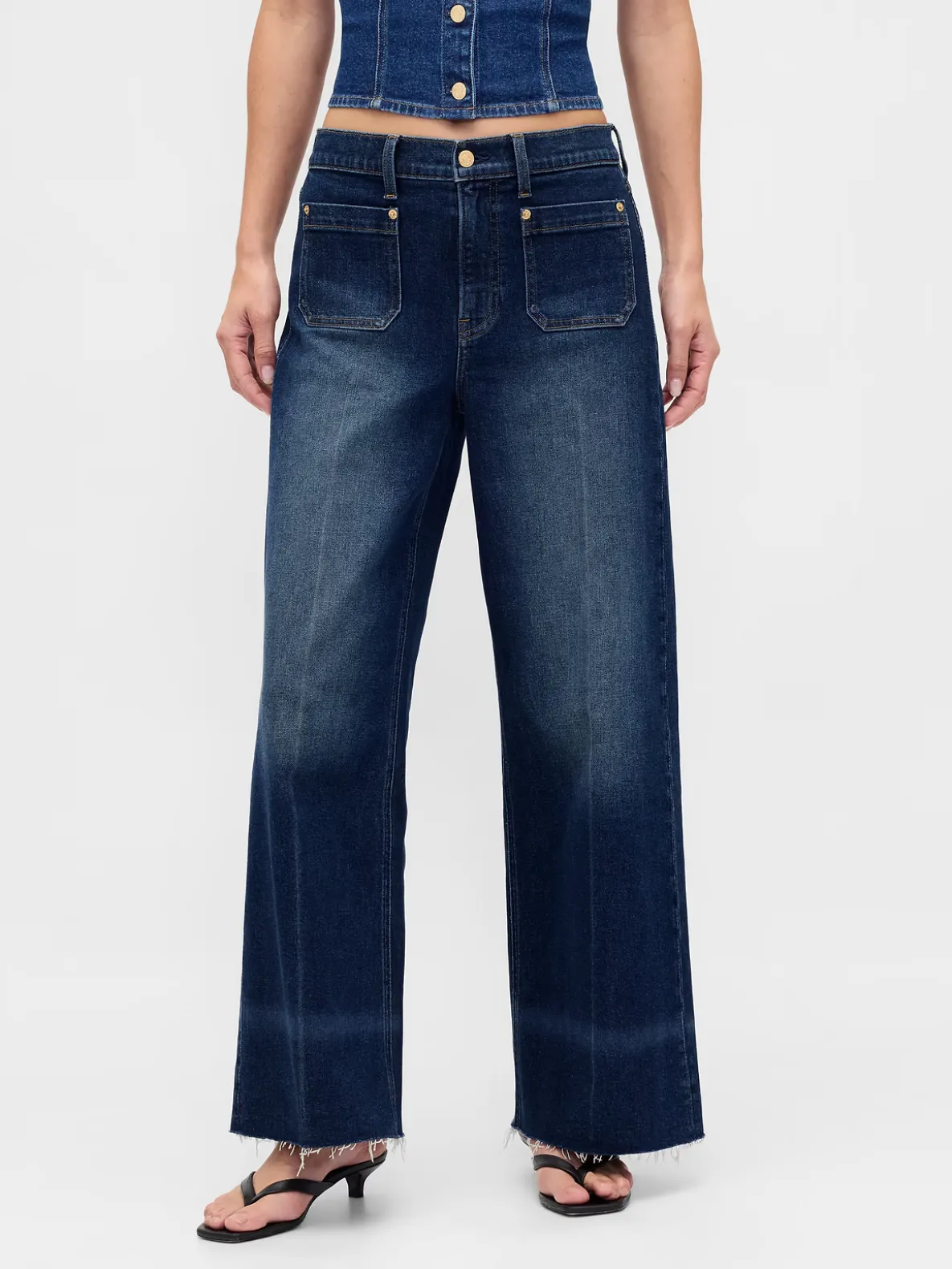 High Rise Stride Wide-Leg Jeans