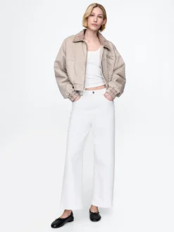 High Rise Stride Wide-Leg Ankle Jeans