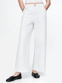 High Rise Stride Wide-Leg Ankle Jeans