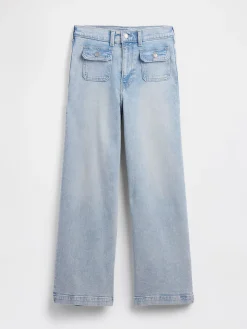 High Rise Stride Wide-Leg Ankle Jeans