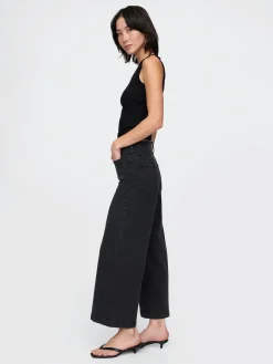 High Rise Stride Wide-Leg Ankle Jeans