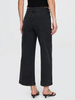 High Rise Stride Wide-Leg Ankle Jeans