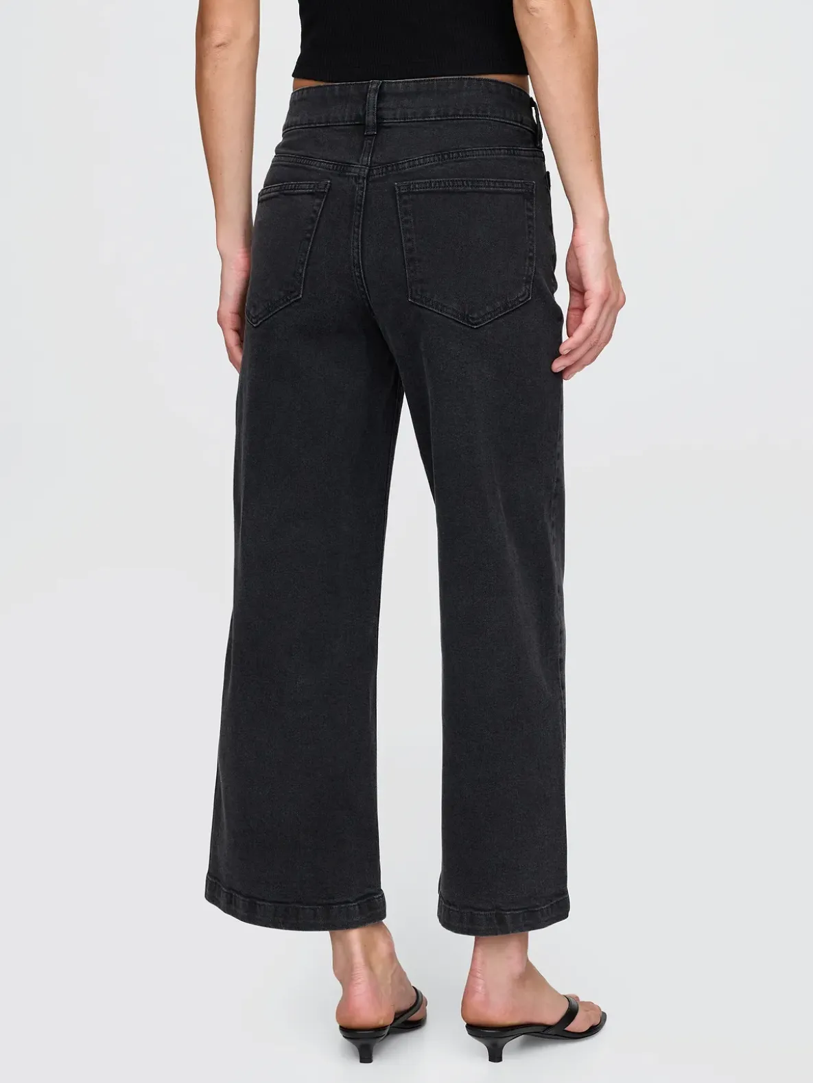 High Rise Stride Wide-Leg Ankle Jeans
