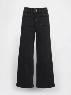 High Rise Stride Wide-Leg Ankle Jeans