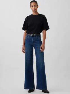 High Rise Stride Wide-Leg Jeans