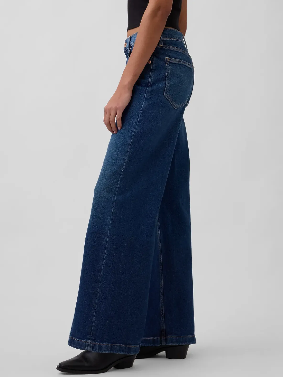 High Rise Stride Wide-Leg Jeans