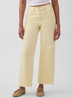 High Rise Stride Wide-Leg Ankle Jeans