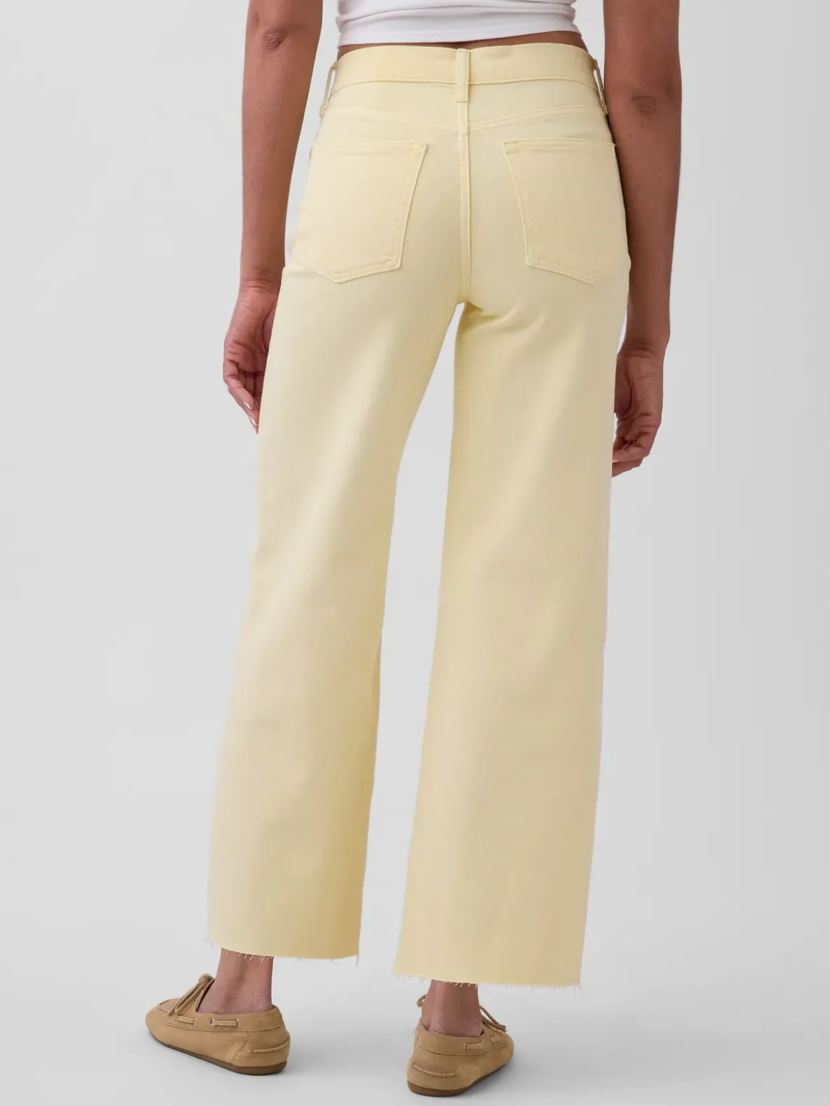 High Rise Stride Wide-Leg Ankle Jeans