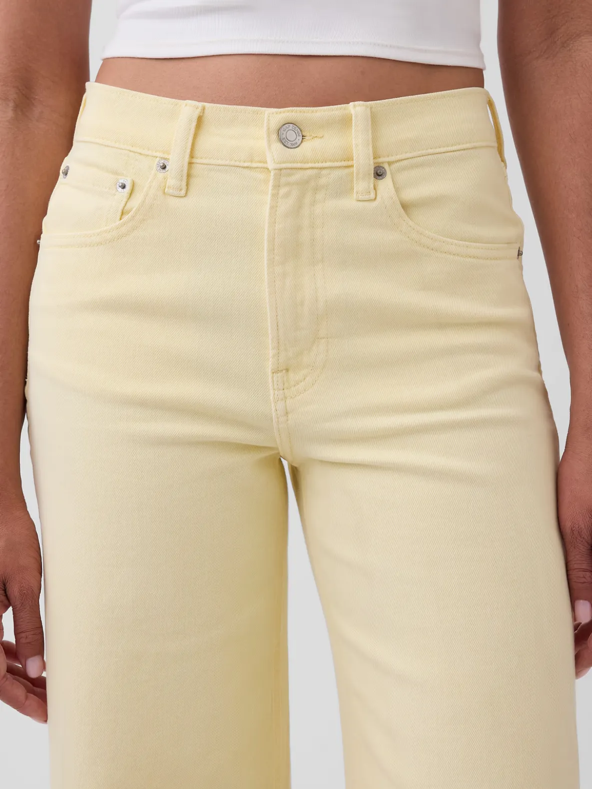 High Rise Stride Wide-Leg Ankle Jeans