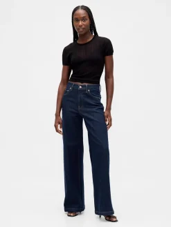 High Rise Stride Wide-Leg Jeans