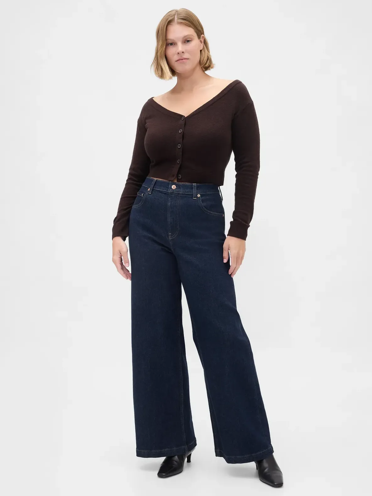 High Rise Stride Wide-Leg Jeans