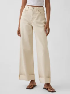 High Rise Stride Wide-Leg Ankle Jeans