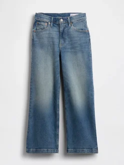 High Rise Stride Wide-Leg Ankle Jeans