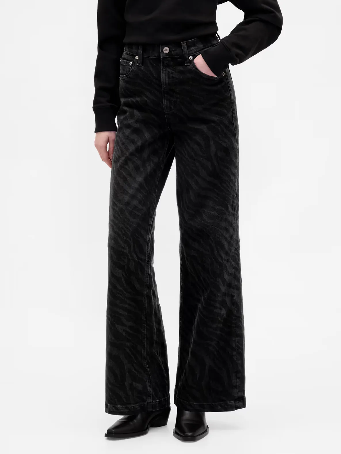 High Rise Stride Wide-Leg Jeans