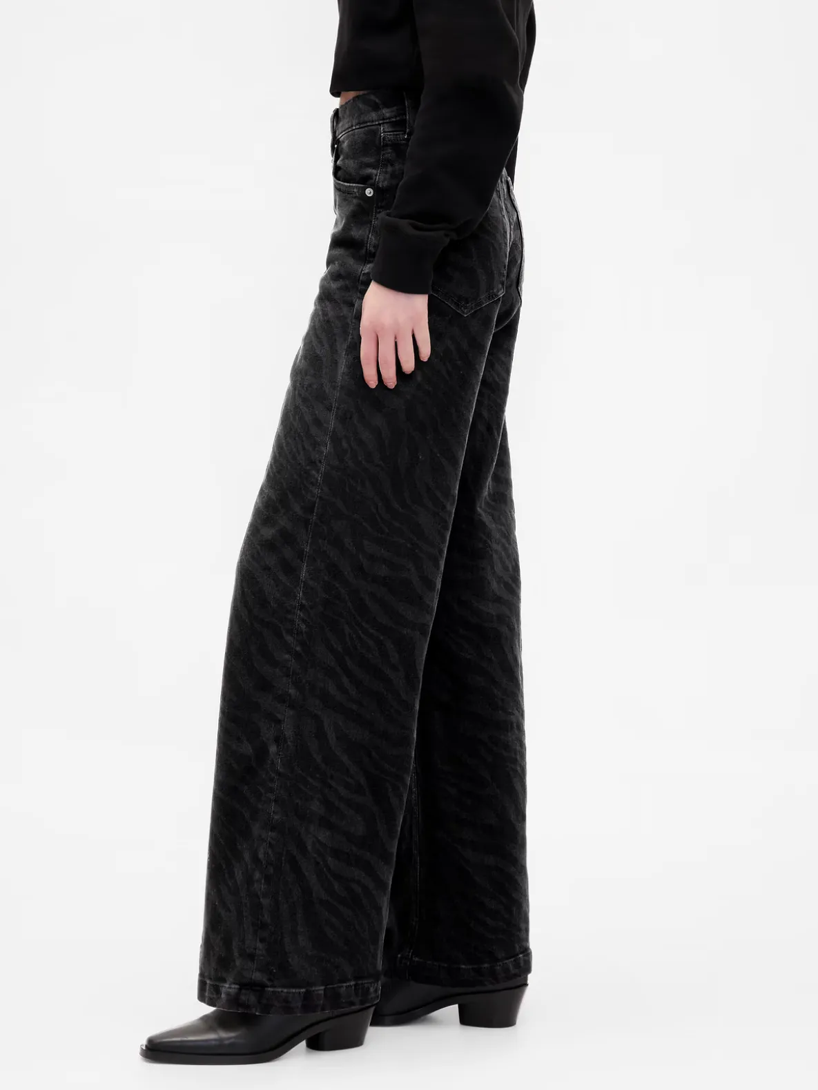 High Rise Stride Wide-Leg Jeans