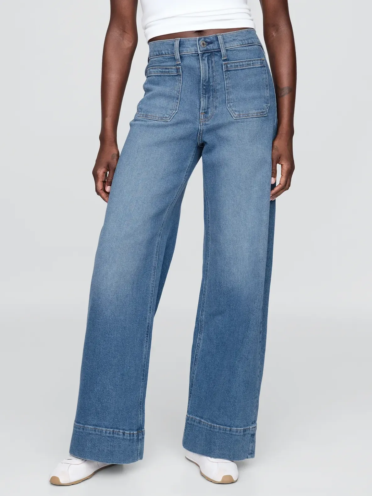 High Rise Stride Wide-Leg Jeans