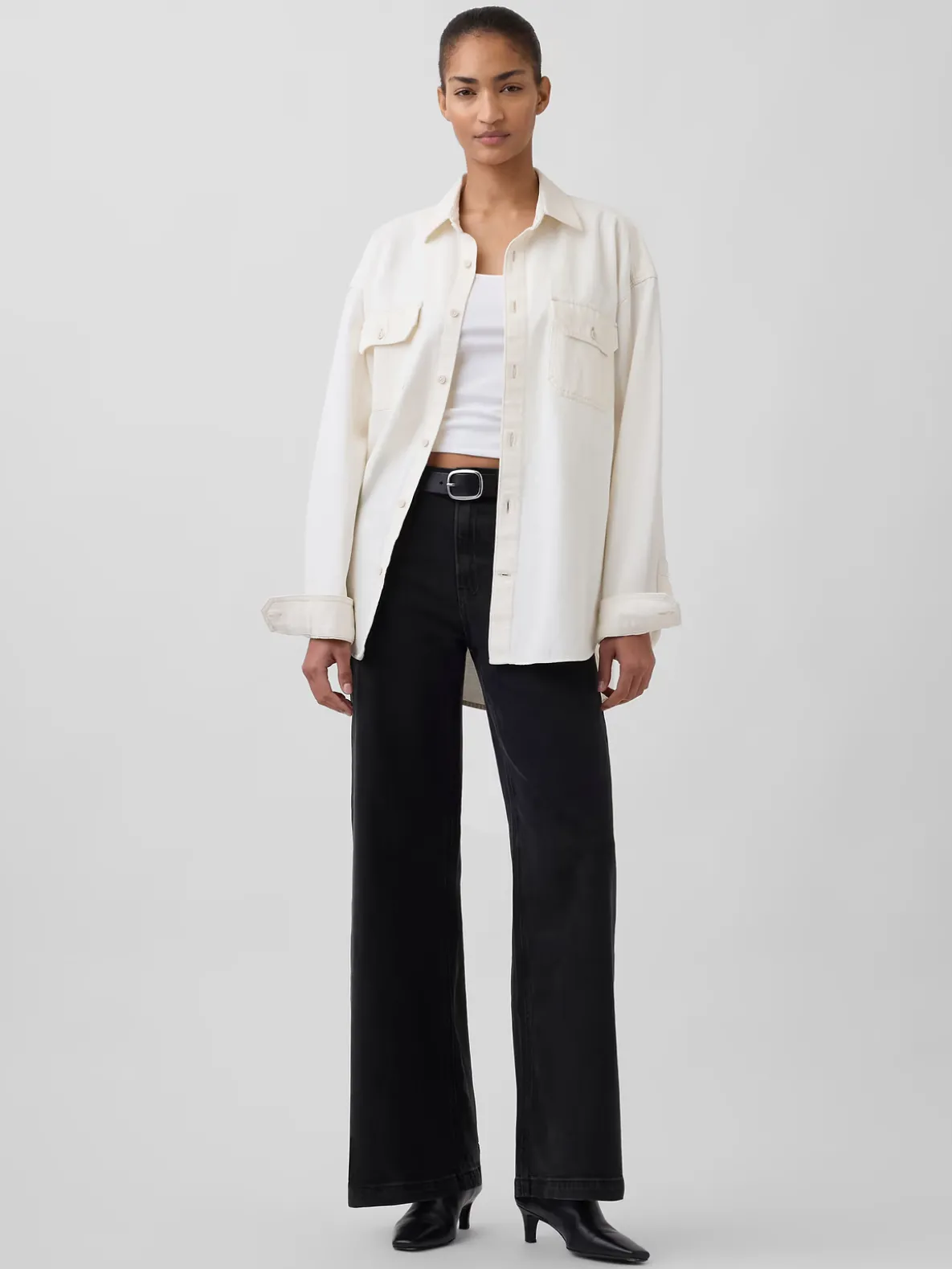 High Rise Stride Wide-Leg Jeans